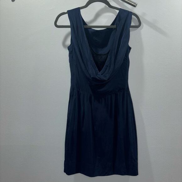 YaYa Aflalo 100% Silk Navy Dress w/ Black Lace Accent - Size PS - Picture 6 of 16